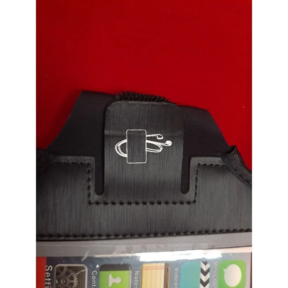 Sports Armband- Cell Phone Holder -Running /Jogging/ Gym  Black with Silver Trim